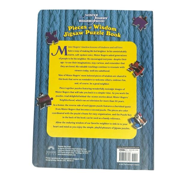 Mister Rogers Neighborhood Pieces of Wisdom (9) 96 Piece Jisaw Puzzle Book - Picture 2 of 8